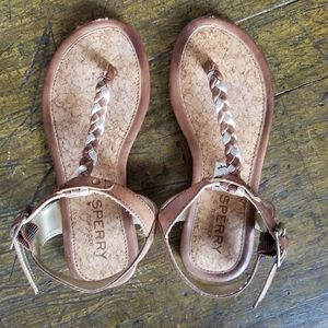 Sperry anchor away girls' braided sandals